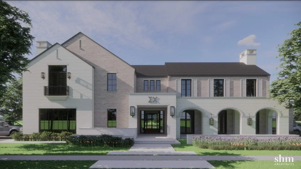 Rendering of the new Sigma Chi Epsilon Nu chapter house at Texas Tech